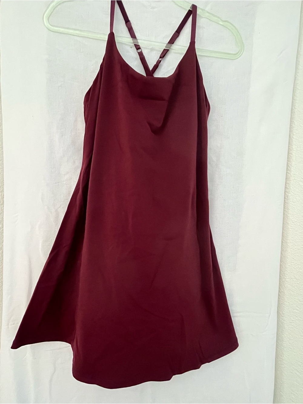 Women's Burgundy Sporty Dress with Strappy Back